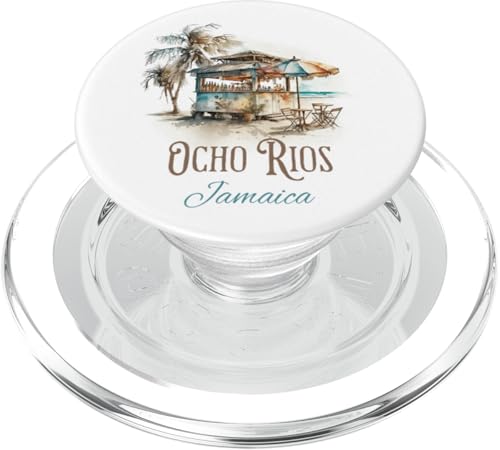 Ocho Rios Tiki Bar Aquarell Design - Jamaika Beach Art PopSockets PopGrip für MagSafe von Atomic Gorilla
