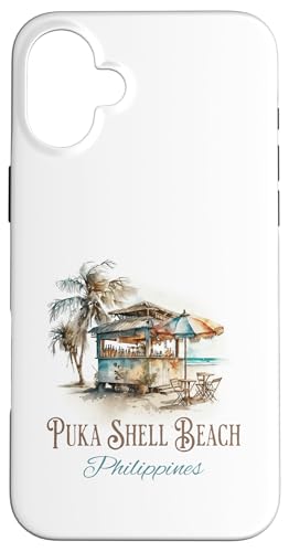 Puka Shell Beach Tiki Bar Aquarell Design - Philippinen Hülle für iPhone 16 Plus Puka Shell Beach Tiki Bar Aquarell Design - Philippinen Hülle für iPhone 16 Plus von Atomic Gorilla