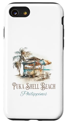 Puka Shell Beach Tiki Bar Aquarell Design - Philippinen Hülle für iPhone SE (2020) / 7 / 8 von Atomic Gorilla