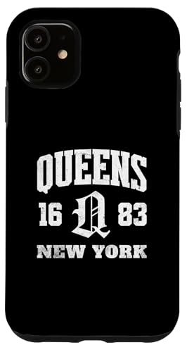 Queens New York 1683 Blackout Bold Borough Pride Hülle für iPhone 11 von Atomic Gorilla