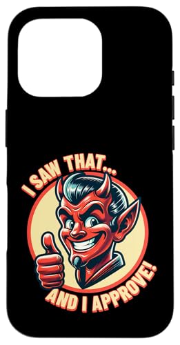 Retro Devil Approves - Thumbs Up Hülle für iPhone 16 Pro von Atomic Gorilla