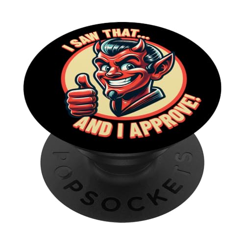 Retro Devil Approves - Thumbs Up PopSockets Klebender PopGrip Retro Devil Approves - Thumbs Up PopSockets Klebender PopGrip von Atomic Gorilla