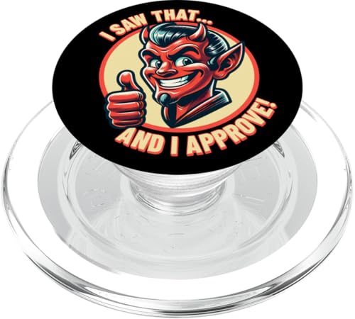 Retro Devil Approves - Thumbs Up PopSockets PopGrip für MagSafe Retro Devil Approves - Thumbs Up PopSockets PopGrip für MagSafe von Atomic Gorilla