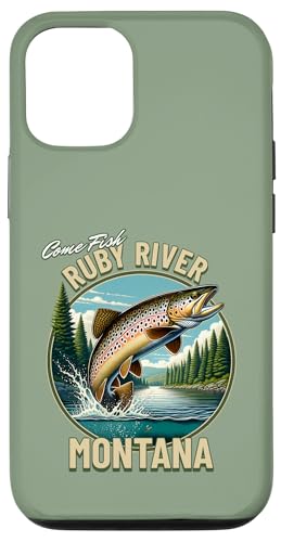 Ruby River Fliegenfischen - Montana Backcountry Forelle Hülle für iPhone 12/12 Pro von Atomic Gorilla