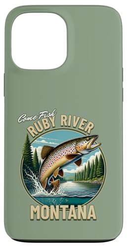 Ruby River Fliegenfischen - Montana Backcountry Forelle Hülle für iPhone 13 Pro Max von Atomic Gorilla