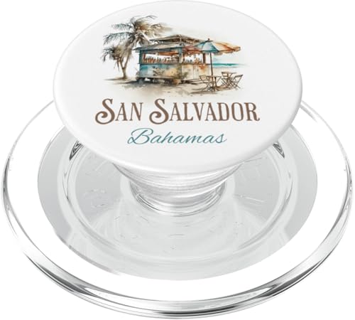 San Salvador Tiki Bar Aquarell Design - Bahamas Islands PopSockets PopGrip für MagSafe von Atomic Gorilla