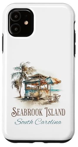Seabrook Island Tiki Bar Aquarell Design - SC Coast Hülle für iPhone 11 von Atomic Gorilla