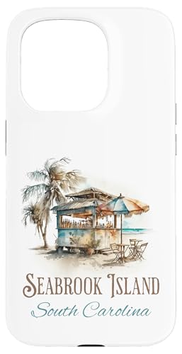 Seabrook Island Tiki Bar Aquarell Design - SC Coast Hülle für iPhone 15 Pro von Atomic Gorilla