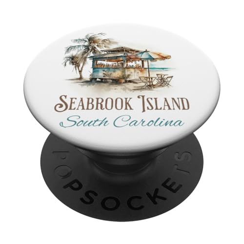 Seabrook Island Tiki Bar Aquarell Design - SC Coast PopSockets Klebender PopGrip Seabrook Island Tiki Bar Aquarell Design - SC Coast PopSockets Klebender PopGrip von Atomic Gorilla