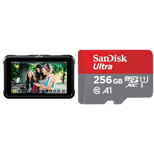 Atomos 5,2" 4K DCI 2160p Shinobi Field-Monitor Recorder/Player & SanDisk Ultra Android microSDXC UHS-I Speicherkarte 256 GB + Adapter von Atomos