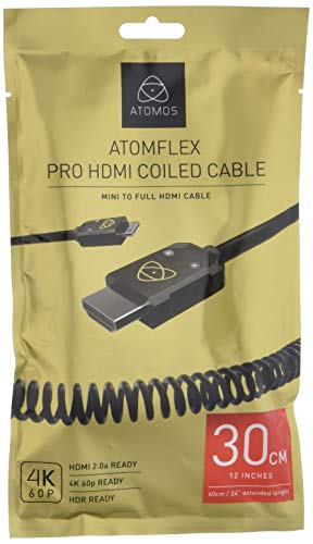Atomos ATOM4K60C3 HDMI Kabel Mini 30 cm, Cast Connector (60 cm Extended) schwarz von Atomos