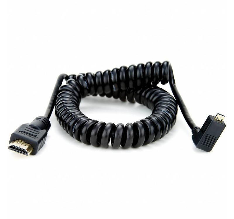 Atomos Coiled Micro-HDMI to HDMI Cable, 50-65cm (Straight/Right-Angled Plugs) von Atomos