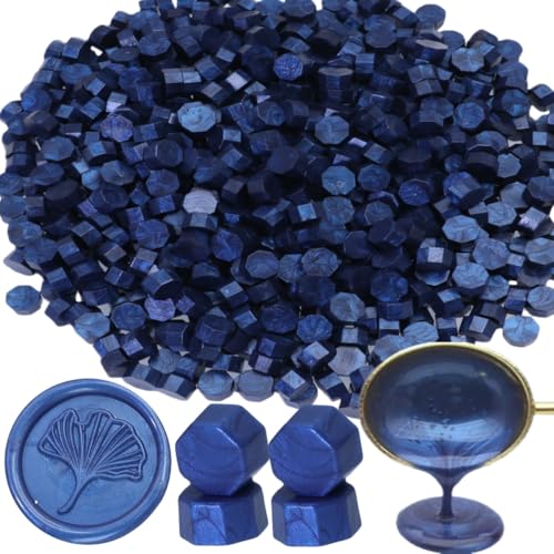 300 Stück Siegelwachs, Siegelwachs Perlen achteckiges Wachssiegel-Set für Einladungen, Karten, Umschläge, Weinpakete, Geschenkverpackungen (Sea Blue) von Atopbb