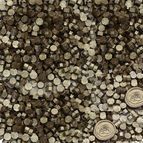 Sealing Wax Beads Bronze, Bronze Wax Seal Beads, 600Pcs Bronze Wax Sealing Beads for Wax Seal Stamp, Wax Seal Beads Kit Perfect for Wedding Invitations, Christmas Envelopes (Bronze) von Atopbb