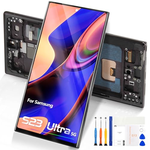 Atwist Für Samsung Galaxy S23 Ultra 5G LCD Display, Touchscreen für Samsung S23 Ultra 5G LCD Bildschirm SM-S918 S918B S918B/DS SM-S918U Digitizer Full Montage (Schwarz mit Rahmen) von Atwist