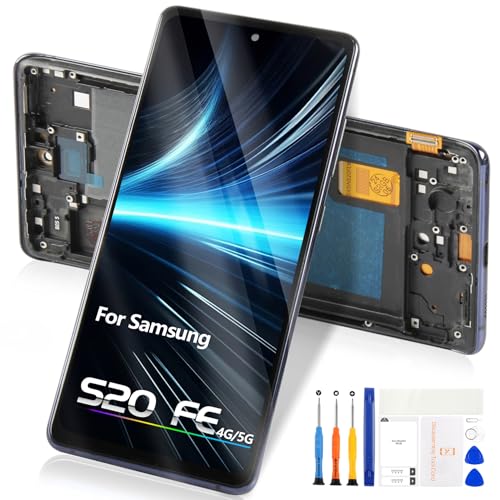 Atwist LCD Bildschirm für Samsung Galaxy S20 Fe 4G/5G für Galaxy S20 Fe LCD Display Touchscreen Digitazer Assembly Ersatz mit Reparatur-Set (Schwarz mit Rahmen) von Atwist