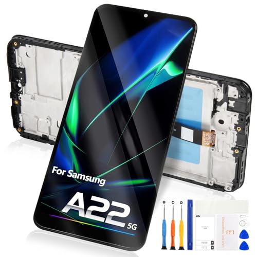 Atwist LCD-Display für Samsung Galaxy A22 5G, für Samsung A22 5G LCD Touchscreen Digitizer Ersatzbildschirm für SM-A226B, SM-A226B/DS, SM-A226B/DSN Montage (Schwarz mit Rahmen) von Atwist