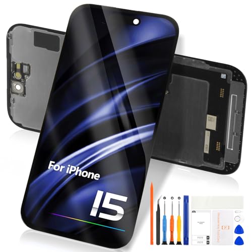 Atwist LCD-Display für iPhone 15 Display für iPhone 15 A3090 A2846 A3089 A3092 LCD Display Touchscreen Digitizer Assembly mit Werkzeug (Schwarz, 6.1) von Atwist