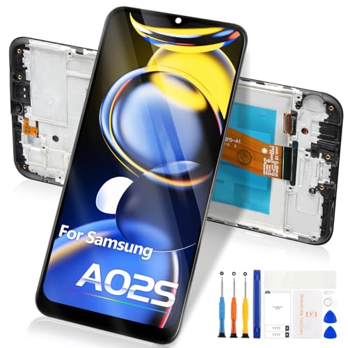 Bildschirm für Samsung Galaxy A02s 159 mm LCD für SM-A025F SM-A025M LCD Display Schwarz Touchscreen Digitizer (Schwarz mit Rahmen, nicht für A025G A025U A025A A025V) von Atwist
