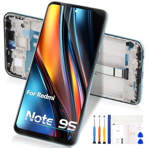 Bildschirm für Xiaomi Redmi Note 9S /Redmi Note 9 Pro 4G, für Redmi Note 9 Pro LCD Display Digitizer Touchscreen Ersatz Assembly M2003J6B2G M2003J6A1G (Schwarz mit Rahmen) von Atwist