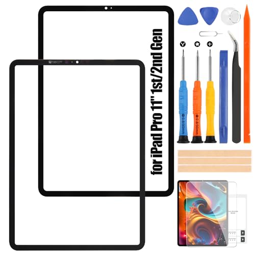 Bildschirmersatz für iPad Pro 11 1st 2018 / Pro 11 2nd 2020 Glas - für iPad Pro11 1st Pannello für iPad Pro 11 2nd Gen 11.0 zoll Glas Pannello A1934 A1980 A2068 A2230 A2228 Ersatz Kit (Schwarz) von Atwist
