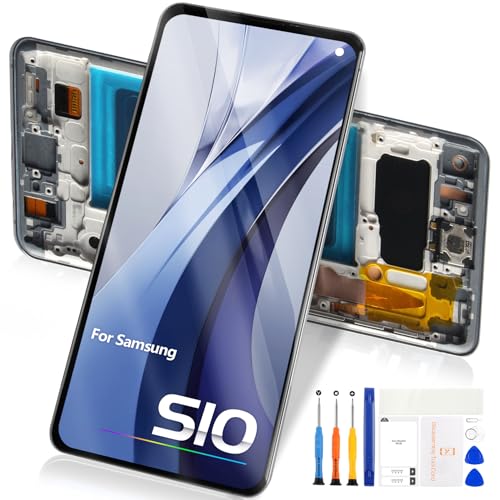 LCD Bildschirm für Samsung Galaxy S10 Display - für Galaxy S10 G973 SM-G973F SM-G973U LCD Display Touchscreen Digitalisierer Glas Sensor Montage Kit (Schwarz mit Rahmen) von Atwist