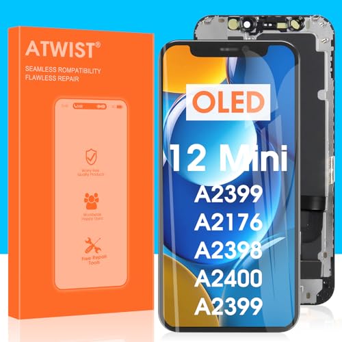 OLED Bildschirm für iPhone 12 Mini LCD Display, Touchscreen Digitizer Bildschirm Assembly für iPhone 12Mini LCD Display A2399, A2176, A2398 5,4 Zoll OLED Bildschirm für iPhone 12 Mini LCD Display, Touchscreen Digitizer Bildschirm Assembly für iPhone 12Mini LCD Display A2399, A2176, A2398 5,4 Zoll von Atwist
