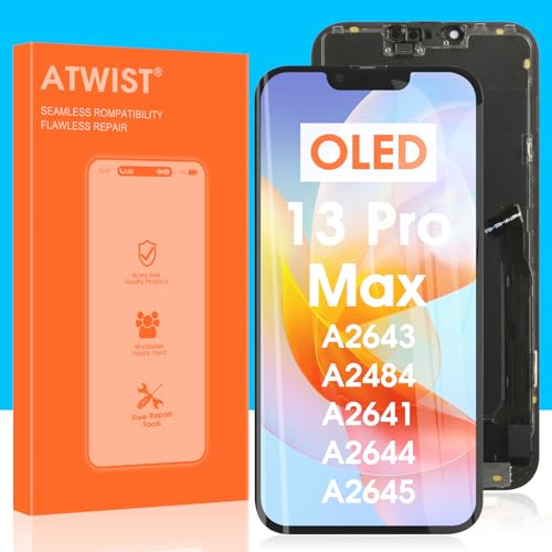 OLED für iPhone 13 Pro Max Display - Bildschirm Ersatz für iPhone 13 Pro Max 6.7 Zoll LCD Digitalisierer Touch Screen Glas Montage Pannello Reparatur Set, A2643 A2484 A2641 A2644 A2645 OLED für iPhone 13 Pro Max Display - Bildschirm Ersatz für iPhone 13 Pro Max 6.7 Zoll LCD Digitalisierer Touch Screen Glas Montage Pannello Reparatur Set, A2643 A2484 A2641 A2644 A2645 von Atwist