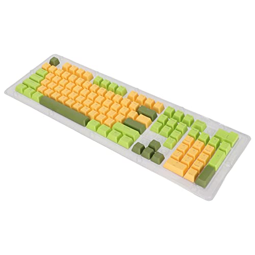 Atyhao Mechanische Tastaturtasten, Transparente Zeichen, 107 Tasten, Tastatur, Bunte Formen für 61/87/104/84/64/98/96 Mechanische Tastaturtasten (Matcha-Gelb) von Atyhao