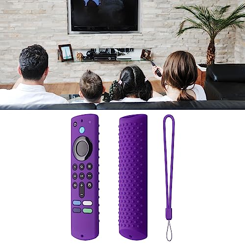 Fernbedienung Abdeckung für Fire TV Stick, Fire TV Stick Schutz, Leicht Gewicht und Anti Slip Fernbedienung Silikon Hülle mit Halter und Armband (Lila) von Atyhao