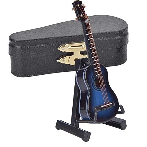 Atyhao Miniatur Gitarren Modell, 3,1 Zoll groß Mini Holz Klassik Gitarren Modell Mini Musikinstrumentenmodell Home Office Tisch Dekoration[Blau] Modellierwerkzeug von Atyhao