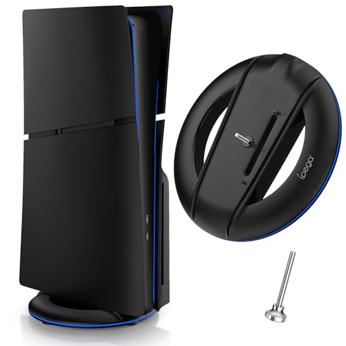 Auarte Vertikale Ständer für PS5 Slim Zubehör mit Anti-Rutsch Silikonmatte, Upgraded Standfuß für Playstation 5 Slim Disc & Digital, Vertikale Halterung für PS5 Slim -Nicht für PS5 Konsole (Schwarz) von Auarte