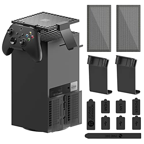 Staubschutz-Controller-Halterung, kompatibel mit Xbox Series X, 2-in-1-Spielzubehör mit Staubfilterabdeckung, kompatibel mit XSX-Konsole und 2 Halter-Aufhänger-Ständer für Series X Controller & Staubschutz-Controller-Halterung, kompatibel mit Xbox Series X, 2-in-1-Spielzubehör mit Staubfilterabdeckung, kompatibel mit XSX-Konsole und 2 Halter-Aufhänger-Ständer für Series X Controller & von Auarte