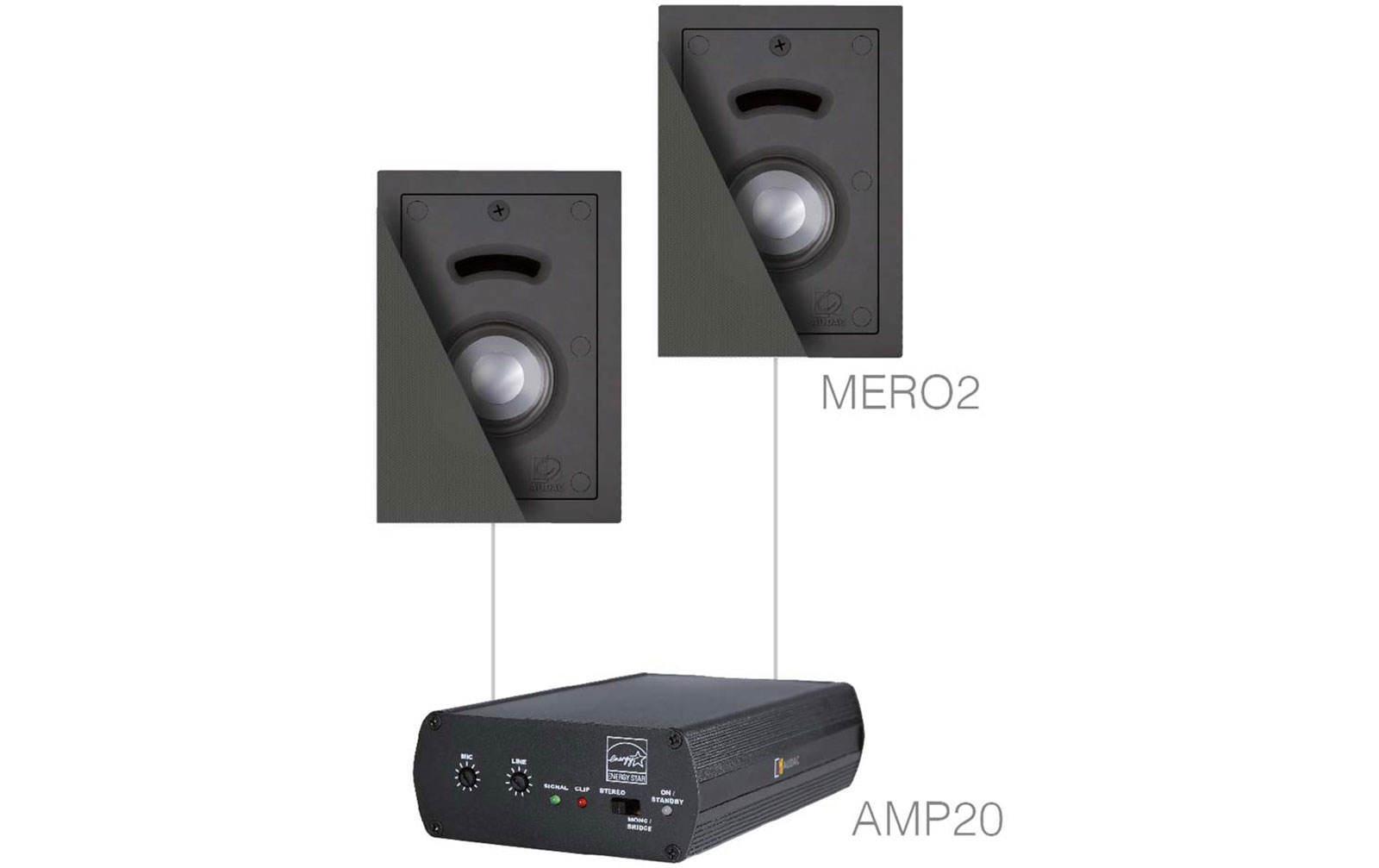 Audac CERRA 22 B Lautsprecher Set (2 x MERO2 + AMP20) schwarz von Audac
