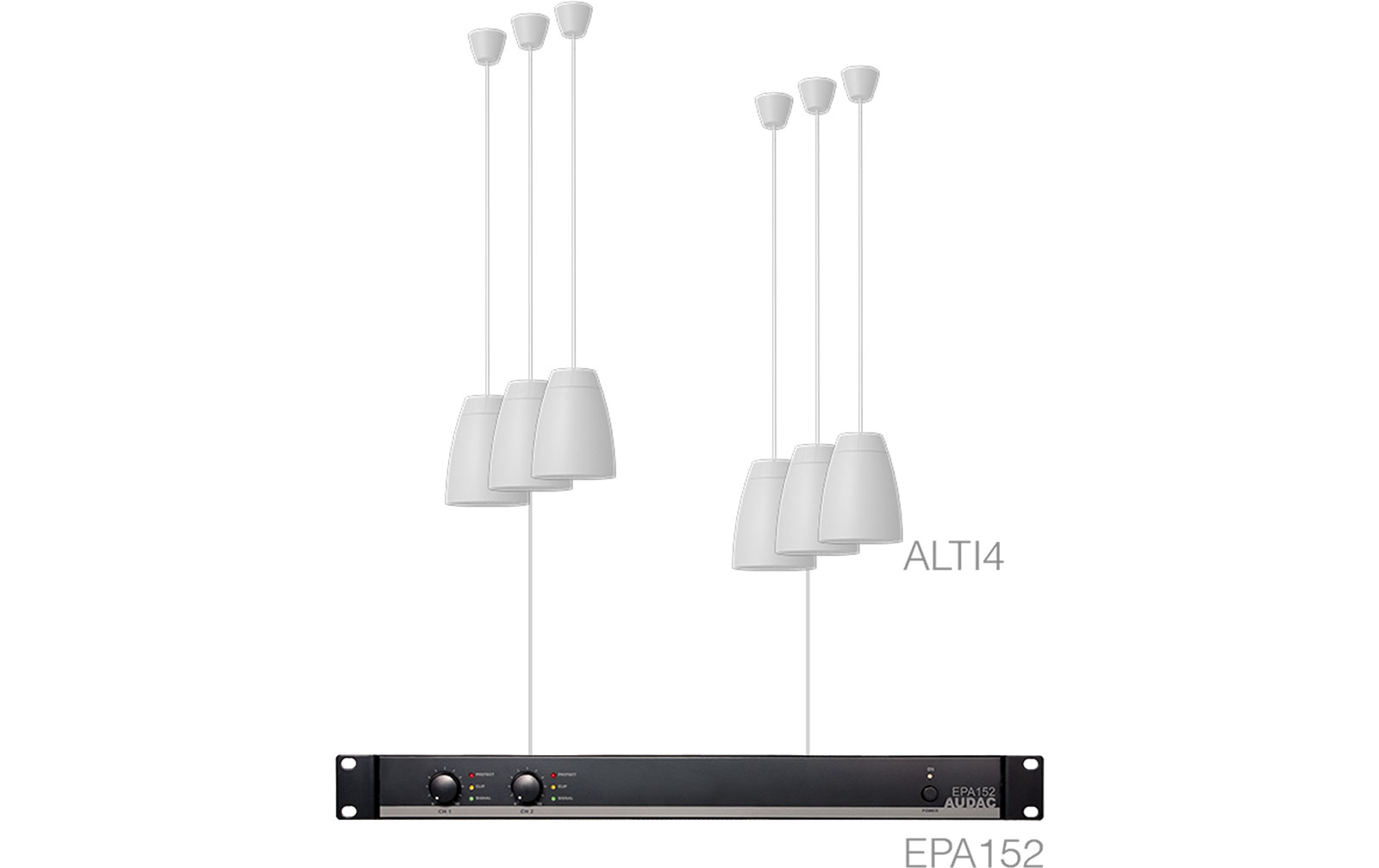 Audac LENTO 4.6E W Pendellautsprecher-Set von Audac