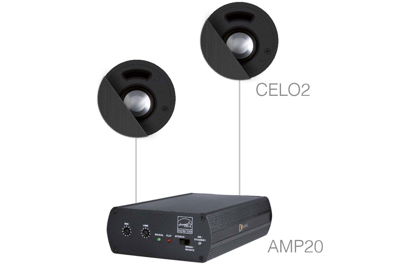 Audac SENSO 22 B Lautsprecher Set (2 x CELO2 + AMP20) schwarz von Audac