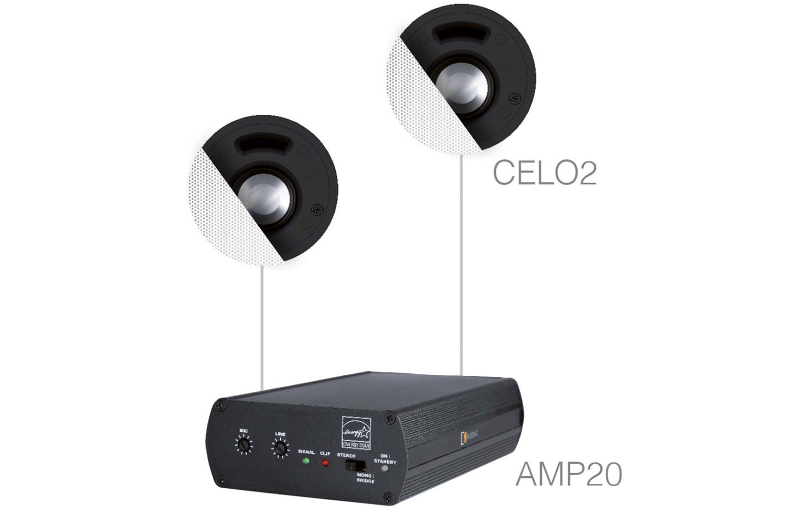 Audac SENSO 22 W Lautsprecher Set (2 x CELO2 + AMP20) weiß von Audac