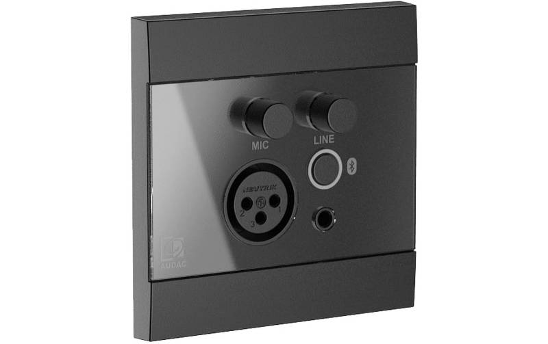 Audac WP225 Universelles Wandbedienfeld mit Mikrofon-, Line-Eingang & Bluetooth-Empfänger schwarz von Audac