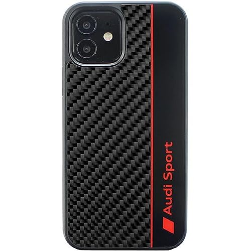Audi Carbon Fiber Hülle für iPhone 12/12 Pro 6.1" Schwarz Hard AUS-TPUPCIP12P-R8/D1-BK von iMOBO