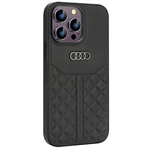 Audi Genuine Leather Hülle für iPhone 14 Pro Max 6.7" Schwarz Hard AU-TPUPCIP14PM-Q8/D1-BK von Audi