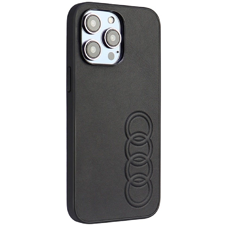 Audi Handyhülle Case iPhone 14 Pro Max Serie TT schwarz Kunstleder Logo 6,7 Zoll, Kantenschutz von Audi