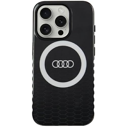 Audi IML Big Logo Case Hülle für iPhone 15 Pro 6.1" Schwarz hardcase AU-IMLMIP15P-Q5/D2-BK von Audi