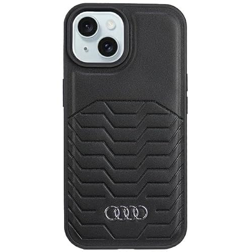 Audi Synthetic Leather Hülle für iPhone 15 Plus / 14 Plus 6.7" Schwarz hardcase AU-TPUPCMIP15M-GT/D3-BK von Audi