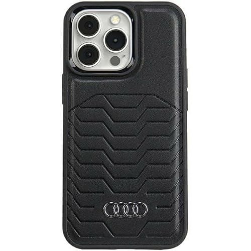 Audi Synthetic Leather Hülle für iPhone 15 Pro 6.1" Schwarz hardcase AU-TPUPCMIP15P-GT/D3-BK von Audi