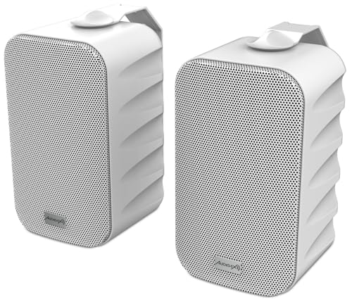 Audibax Delta 32 BT White Bluetooth-Lautsprecher, Hochleistungs-Aktiv-Lautsprecher für die Wand, Bluetooth-kompatibel, hoher Frequenzbereich (100 Hz - 20 kHz), Surround-Sound von Audibax