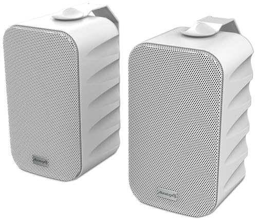 Audibax Delta 42 BT WhiteBluetooth-Lautsprecher, Hochleistungs-Aktiv-Lautsprecher für die Wand, Bluetooth-kompatibel, hoher Frequenzbereich (90 Hz - 20 kHz), Surround-Sound von Audibax