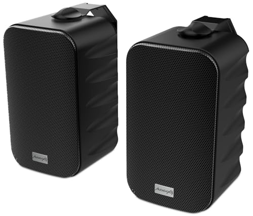 Audibax Delta 52 BT Black Bluetooth-Lautsprecher, Hochleistungs-Aktiv-Lautsprecher für die Wand, Bluetooth-kompatibel, hoher Frequenzbereich (80 Hz - 20 kHz), Surround-Sound von Audibax