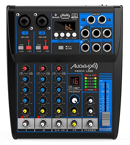 Audibax MG04 USB Mesa Mezclas Con 4 Canales Bluetooth, MP3, USB Rec y Efectos Audibax MG04 USB Mesa Mezclas Con 4 Canales Bluetooth, MP3, USB Rec y Efectos von Audibax