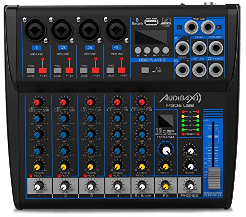 Audibax MG06 USB Mesa Mezclas 6 canales con Bluetooth, MP3,USB Rec y Efectos Audibax MG06 USB Mesa Mezclas 6 canales con Bluetooth, MP3,USB Rec y Efectos von Audibax