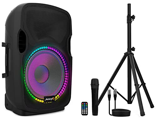 Audibax Party 12 Altavoz Activo Profesional 12" 500W Pico Bluetooth + Soporte + Cable + Micro von Audibax